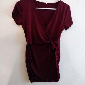Maternity/Nursing Top/Blouse - Color: Maroon - Size: Medium